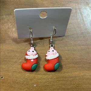 Festive Santa Stocking Earrings
